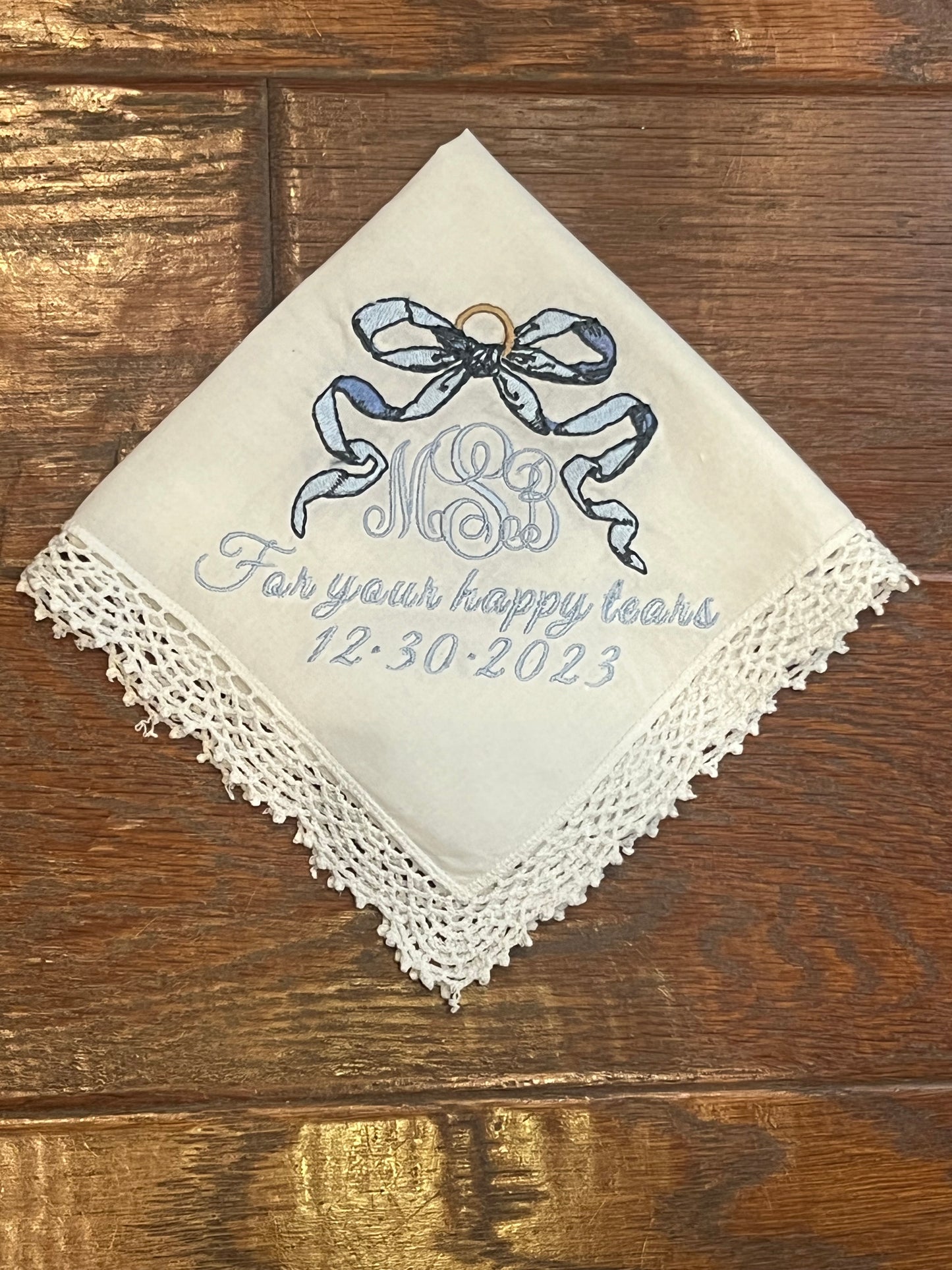 Something Blue Wedding/Bridal Handkerchief